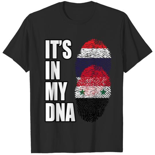 Discover Thai And Syrian Vintage Heritage DNA Flag T-shirt