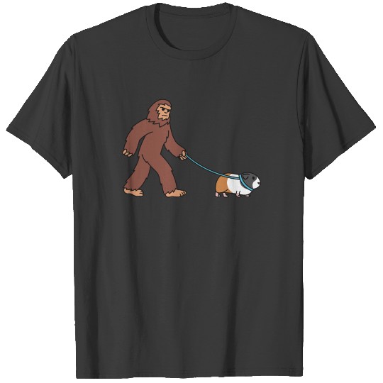 Bigfoot Sasquatch Walking Guinea Pig T-shirt