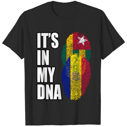 Discover Togolese And Andorran Mix Heritage DNA Flag T-shirt