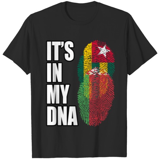 Discover Togolese And Belarusian Mix Heritage DNA Flag T-shirt