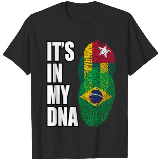 Discover Togolese And Brazilian Mix Heritage DNA Flag T-shirt