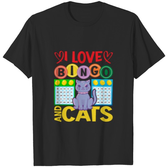 Discover I Love Bingo And Cats Funny Bingo Player Cat Lover T-shirt