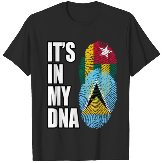 Discover Togolese And Saint Lucian Mix Heritage DNA Flag T-shirt