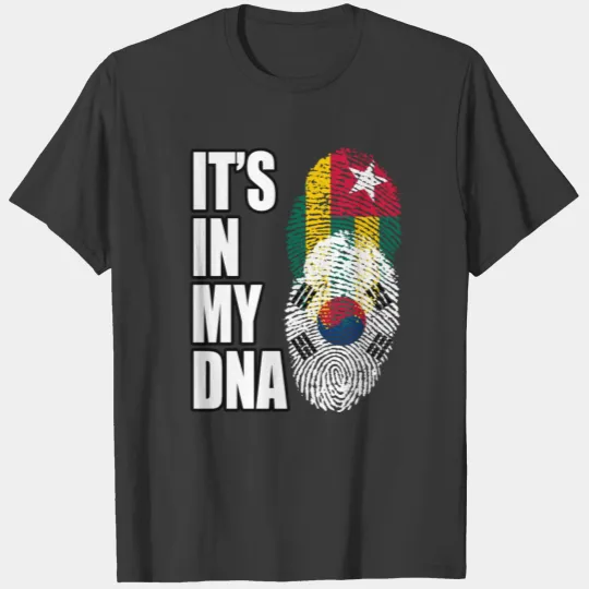 Togolese And South Korean Mix Heritage DNA Flag T-shirt