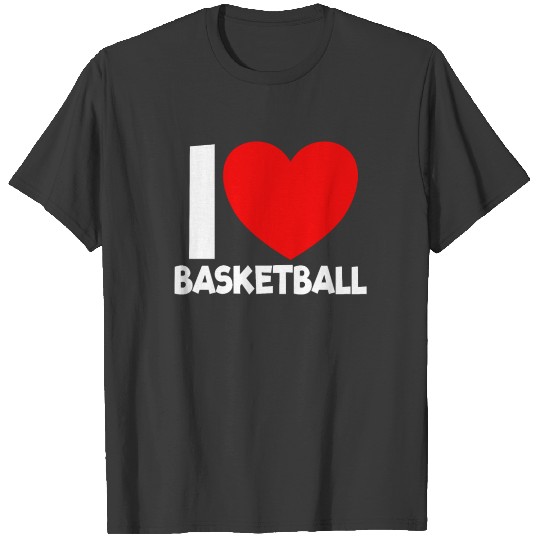 Discover I Love Basketball Red Heart Hoop B-Ball Basketball T-shirt