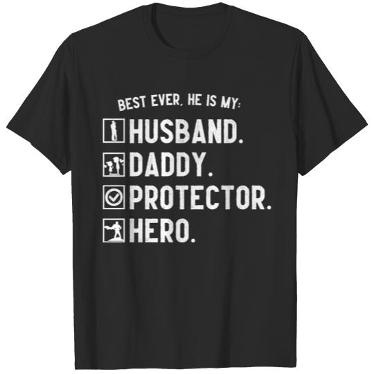 Discover Husband Daddy Protector Hero T-shirt
