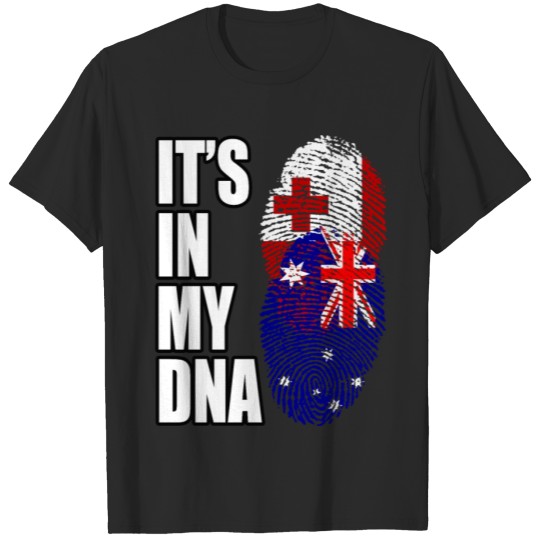 Discover Tongan And Australian Mix Heritage DNA Flag T-shirt