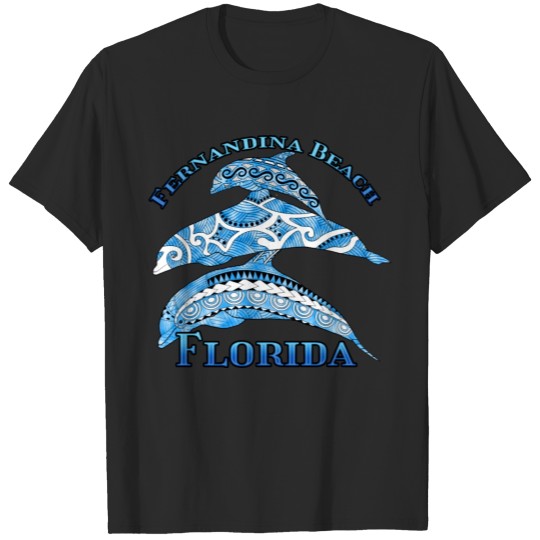 Discover Fernandina Beach Florida Vacation Tribal Dolphins T-shirt