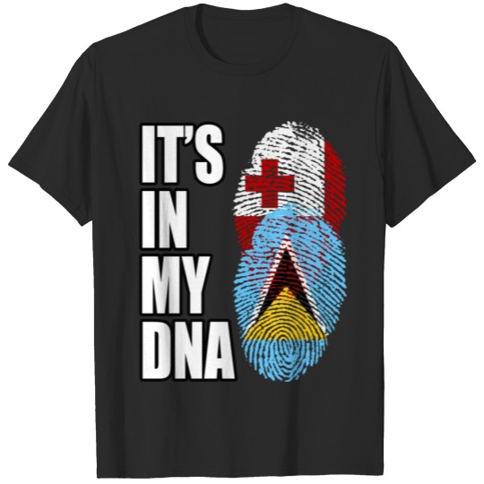 Discover Tongan And Saint Lucian Mix Heritage DNA Flag T-shirt