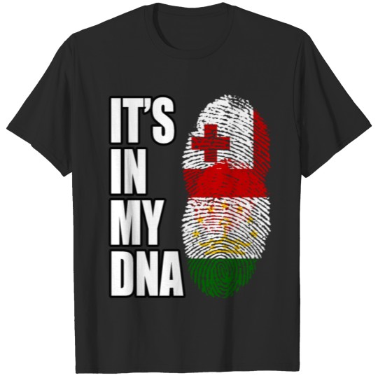 Discover Tongan And Tajikistani Mix Heritage DNA Flag T-shirt