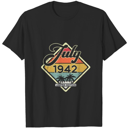 Discover Vintage 80th Birthday July 1942 Sports Gift T-shirt