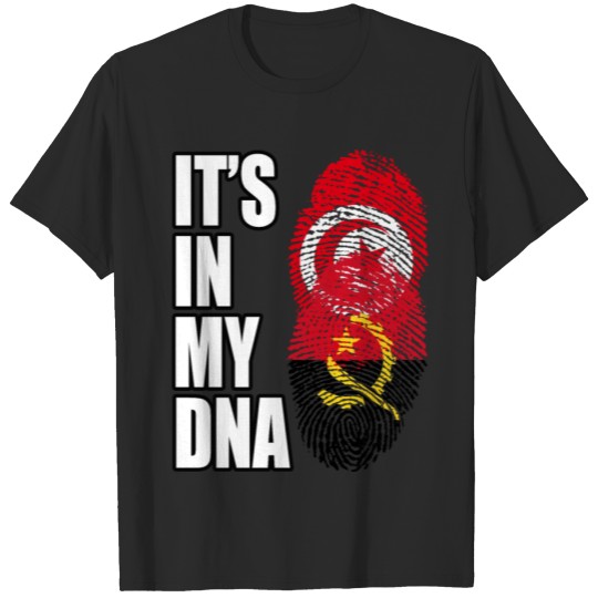 Discover Tunisian And Angolan Mix Heritage DNA Flag T-shirt