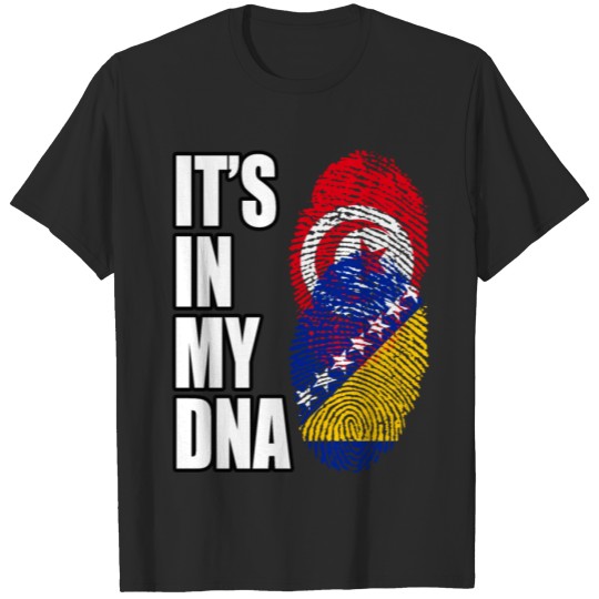 Discover Tunisian And Bosnian Mix Heritage DNA Flag T-shirt