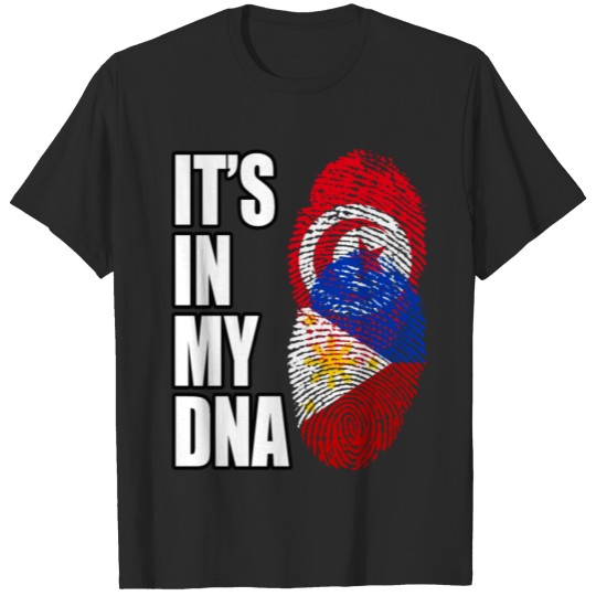 Discover Tunisian And Filipino Mix Heritage DNA Flag T-shirt
