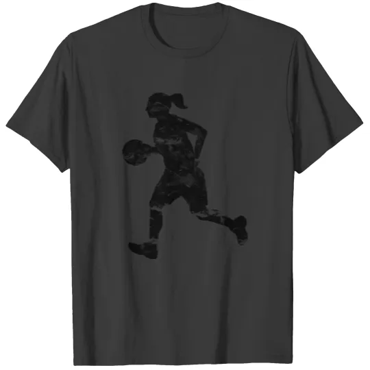 Basketball Girl Used Look Retro T-shirt