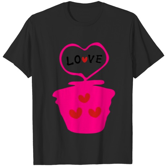 Discover Heart Love pink cupcake T-shirt
