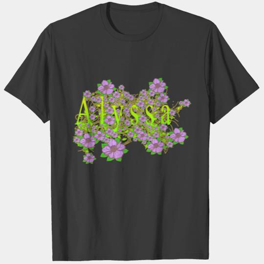 Alyssa Floral Lavender Flowers yellow Gold T-shirt