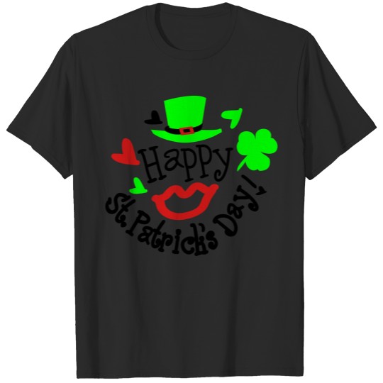 Discover Happy st.Patrick's day sexy lips green hat T-shirt