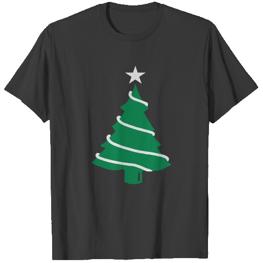 Christmas tree with star & tinsel T-shirt