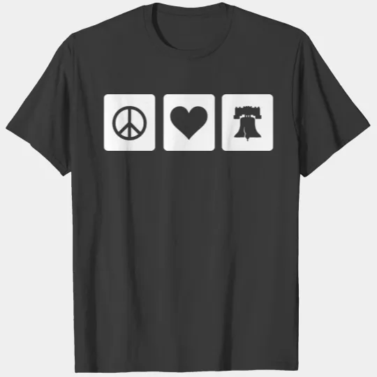 Peace Love Liberty Bell Philly Philadelphia T-shirt