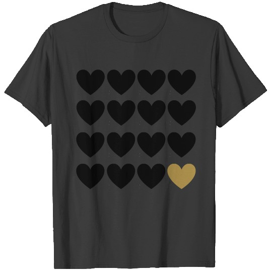 Sweet black and gold heart T-shirt