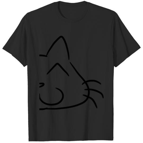 Half cats face pair shirt T-shirt