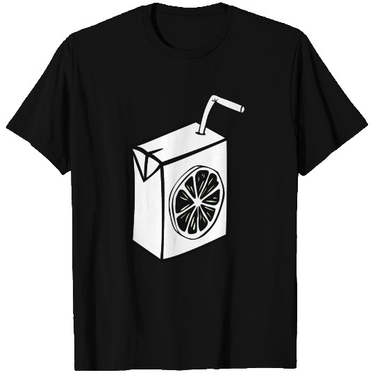 Orange Juice Box B and W T-shirt