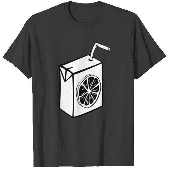 Orange Juice Box B and W T-shirt