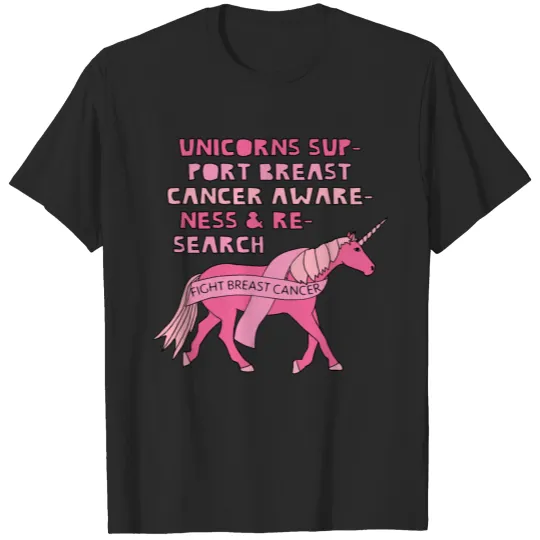 Discover breast cancer awareness unicorn T-shirt