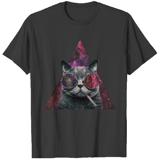 Hipster Cat Smoking T-shirt