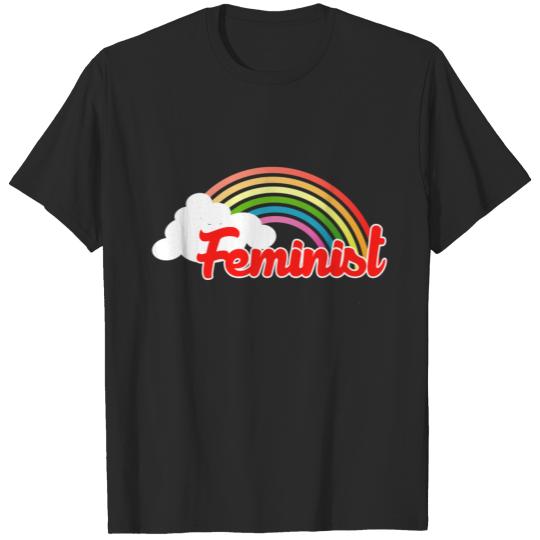 feminist retro rainbow T-shirt