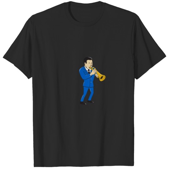 Discover Musician Playing Trumpet Cartoon T-shirt
