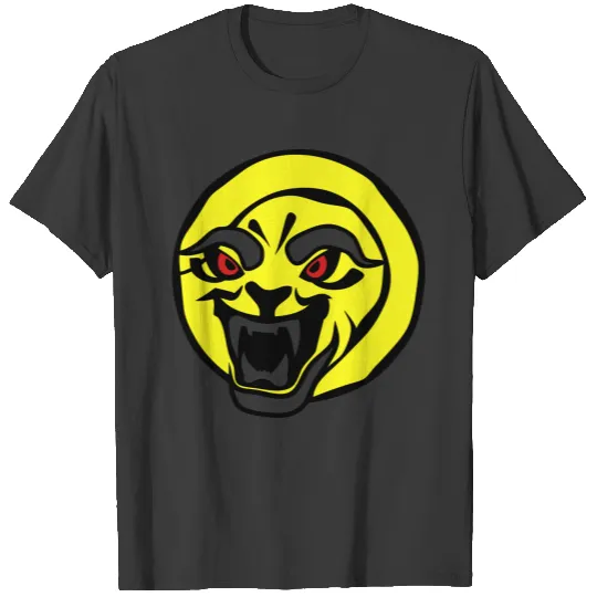 tennis ball cartoon face fierce jaws T-shirt