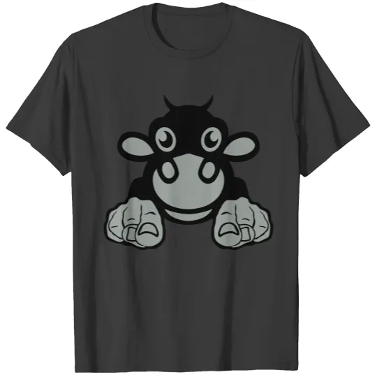 Discover cow drawing shows finger pointing T-shirt