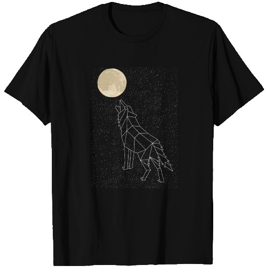Wolf Howling At Moon Constellation T-shirt