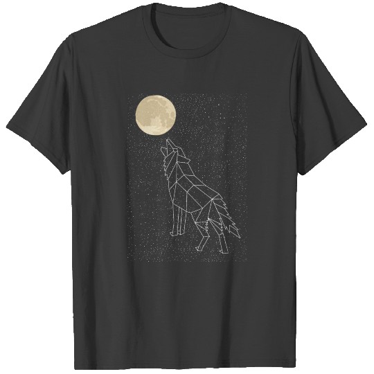 Wolf Howling At Moon Constellation T-shirt
