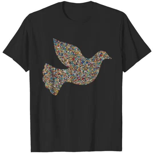 Discover Psychedelic Tiled Peace Dove T-shirt