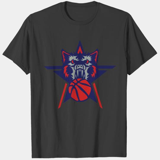 basketball werewolf wolf logo sports T-shirt