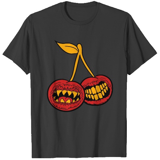 Discover 2 monster cherries horror maul teeth halloween cre T-shirt