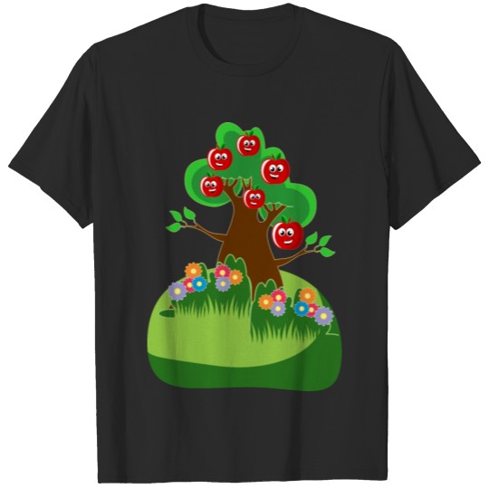 Discover Anthropomorphic Happy Apples Tree T-shirt