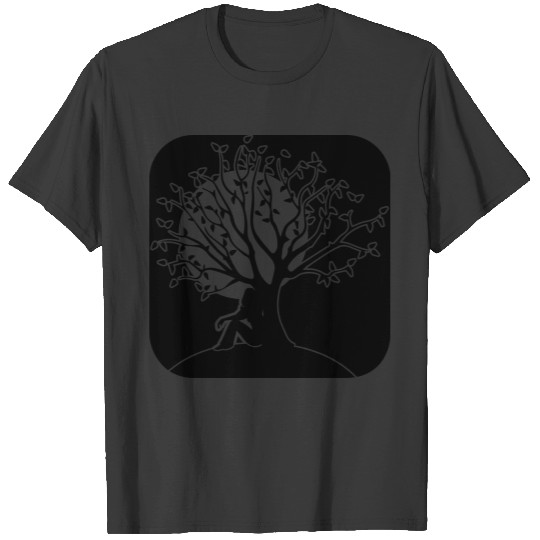 full moon melancholy romanticism tree T-shirt