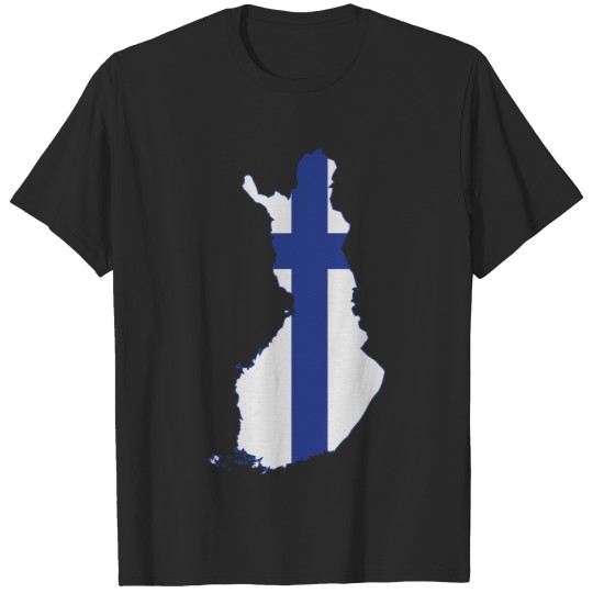 Discover Finland map with flag T-shirt