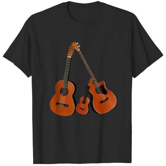 Discover Acoustic bass, guitar and ukulele T-shirt