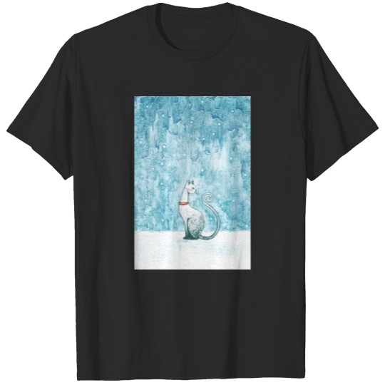 Discover Winter cat design T-shirt