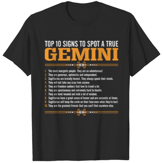 Top 10 Signs To Spot A True Gemini T-shirt