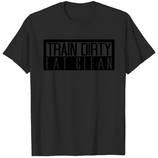 Discover Logo eat clean train dirty weight lifting logo coo T-shirt