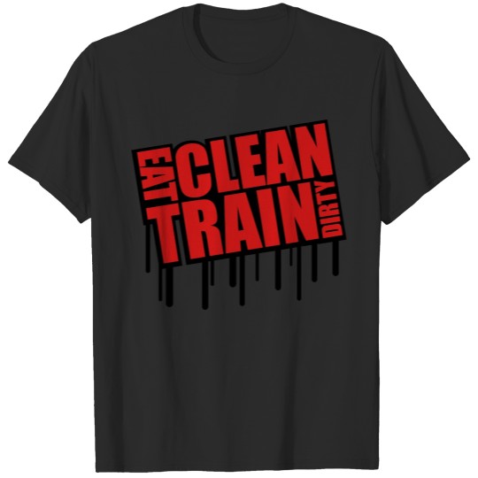 Discover Drops graffiti eat clean train dirty text logo sta T-shirt
