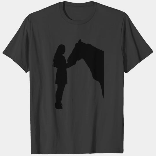 Girl And Horse Silhouette 2 T-shirt