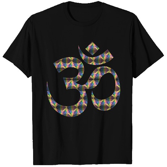 Prismatic Patterned Om Symbol T-shirt
