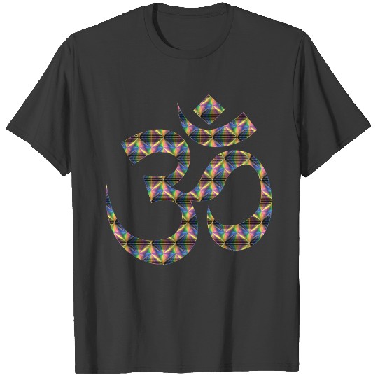 Prismatic Patterned Om Symbol T-shirt